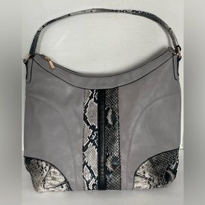 B Lush Grey Snake Skin Design Purse